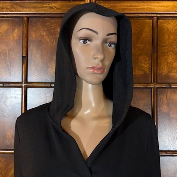 NWOT Cuddl Duds Comfortwear Black Fleece Lined Thumbhole Hoodie - Picture 11 of 14